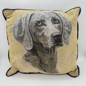 Weimaraner Dog Decorative Square Throw Pillow Tapestry Design 15 Inches